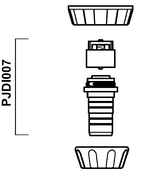 PJDI007VF - kit valve and ribbed end piece in VF execution