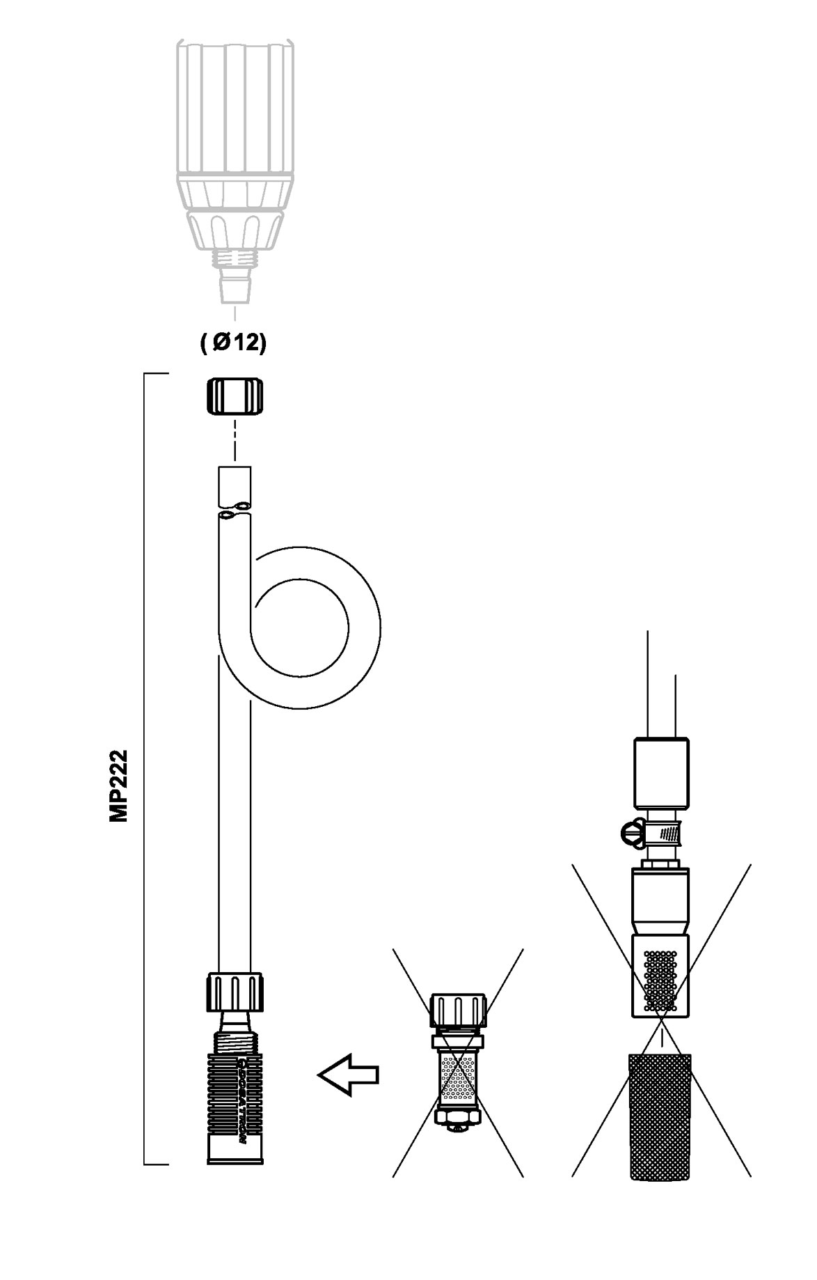 MP222 - suction part 12 x 16mm 