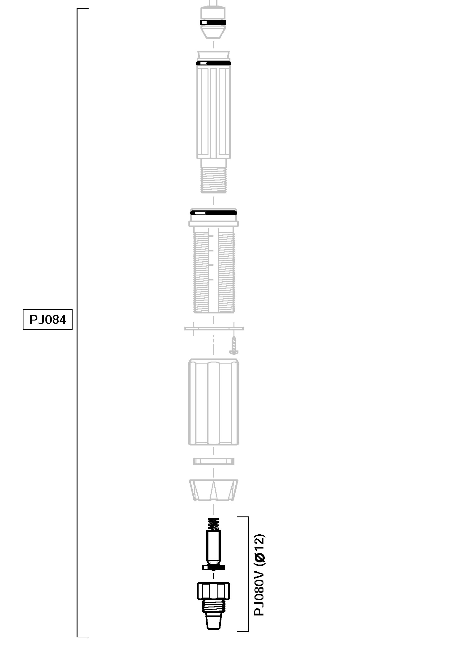 PJ084VF - kit dosing seals + valve + ribbed end piece in VF for D45RE3