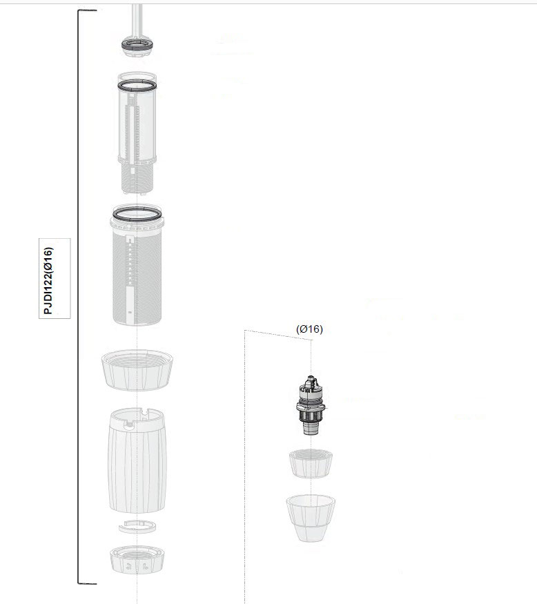 PJDI122VF - kit dosing seals + valve + ribbed end piece in VF for D3RE10