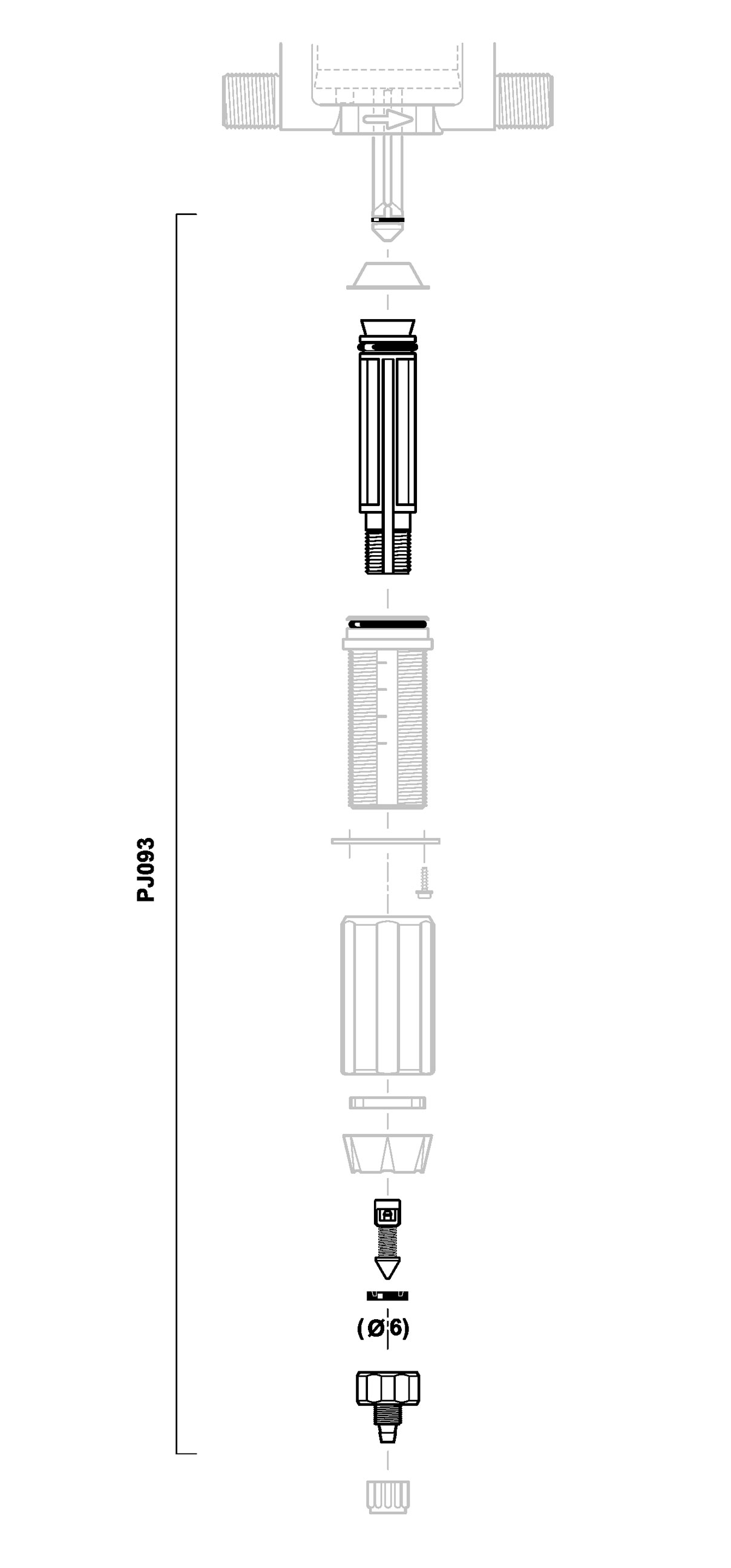 PJ093VF - kit dosing seals + valve + ribbed end piece in VF for D25RE2