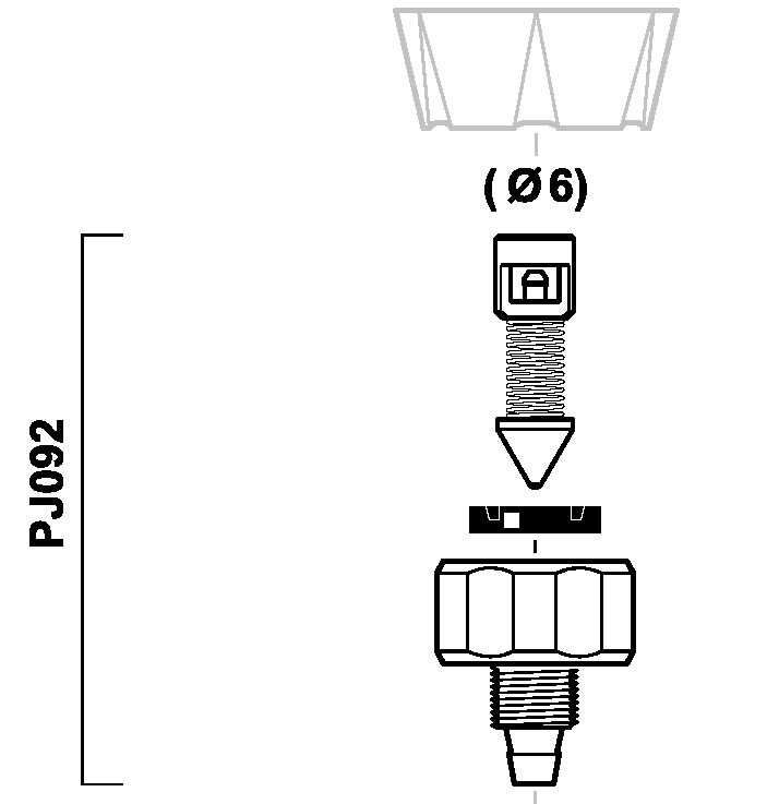 PJ092VF - kit valve and ribbed end piece in VF execution 