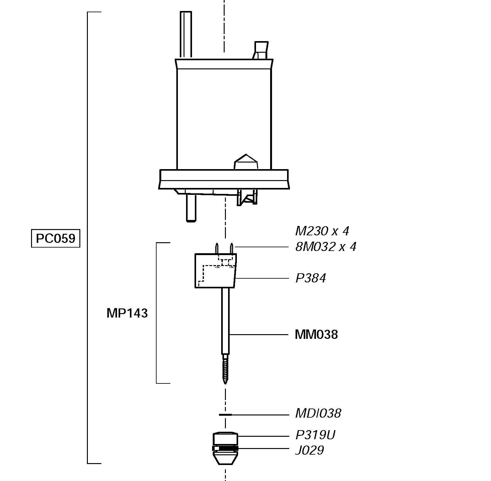 PC059VF - subassembly motor in VF for D45RE3